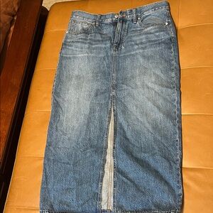 Madewell Blue Denim Midi Skirt